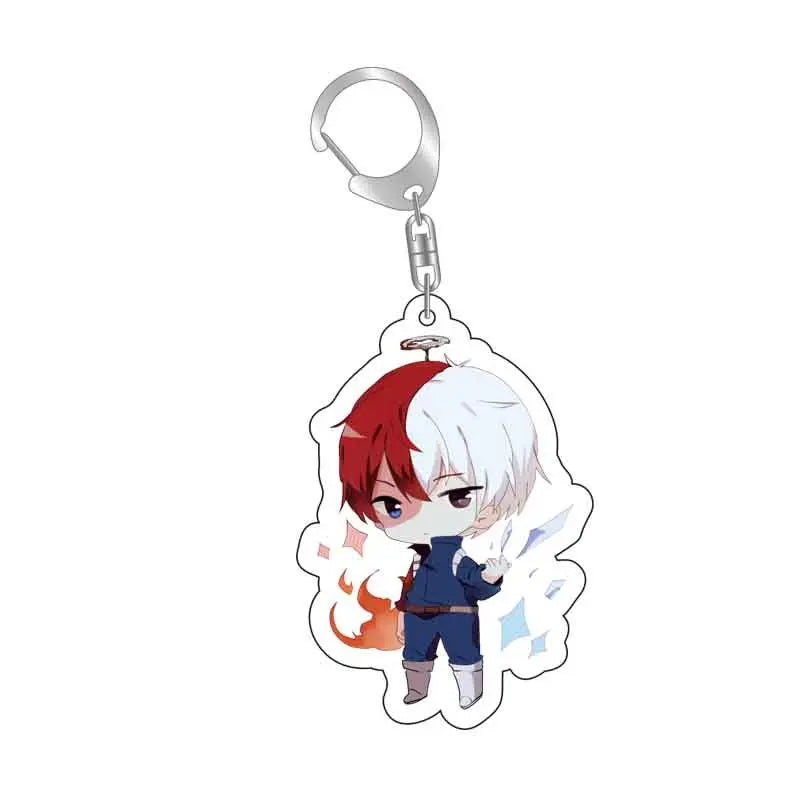 8pcs/set Anime Keychains My Hero Academy Acrylic Keychain Izuku Bakugo Katsuki Pendant Accessories Cute Cartoon Gifts wholesale