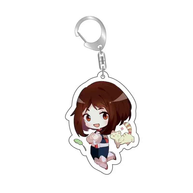 8pcs/set Anime Keychains My Hero Academy Acrylic Keychain Izuku Bakugo Katsuki Pendant Accessories Cute Cartoon Gifts wholesale