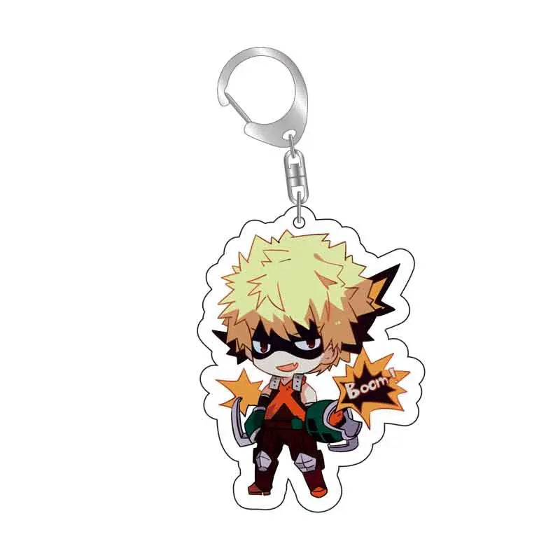 8pcs/set Anime Keychains My Hero Academy Acrylic Keychain Izuku Bakugo Katsuki Pendant Accessories Cute Cartoon Gifts wholesale