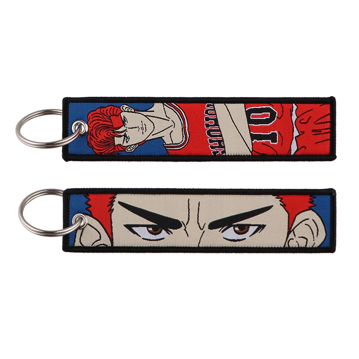 Popular Anime Key Tag Cool Embroidery Keychains Motorcycles Chibi Characters Keychains Adorn Key Ring Accessories Fans Gifts 1pc