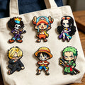 6pcs ONE PIECE Cartoon Character Brooches Set Q Version including Monkey D. Luffy Roronoa Zoro Sanji Brook Gift for Friends