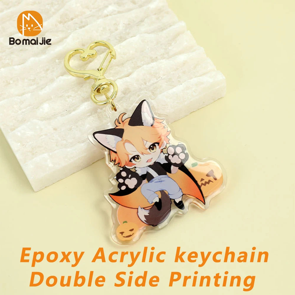 Custom Keychain Cartoon Acrylic Key Chain Photo Customized Anime Charms Hologram Clear Personalized Designer Car Keychains
