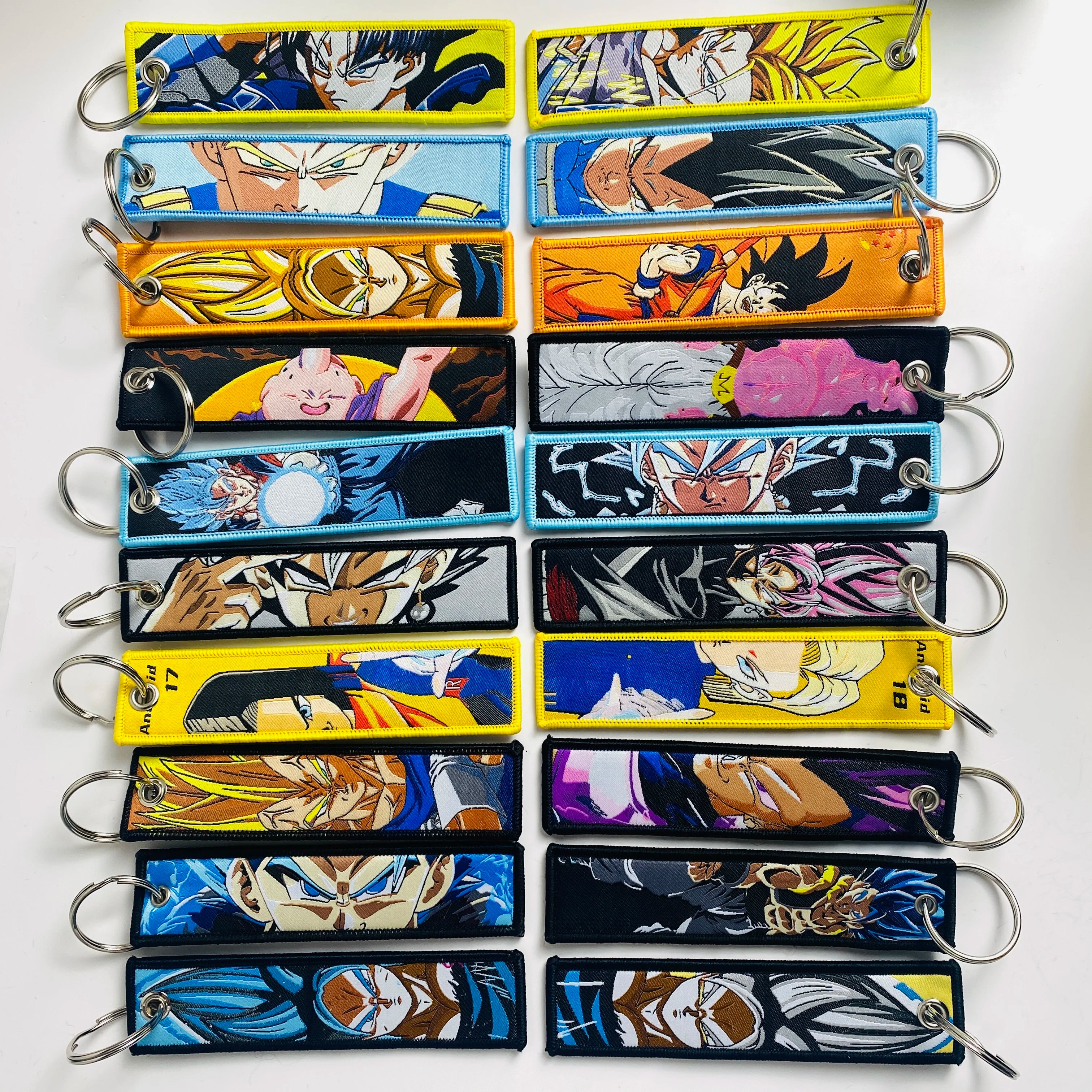 Dragon Ball Embroidery Cool Keychain Lanyard Anime Manga Series Badge Holder USB Pendant Portable Key Lanyard Accessories