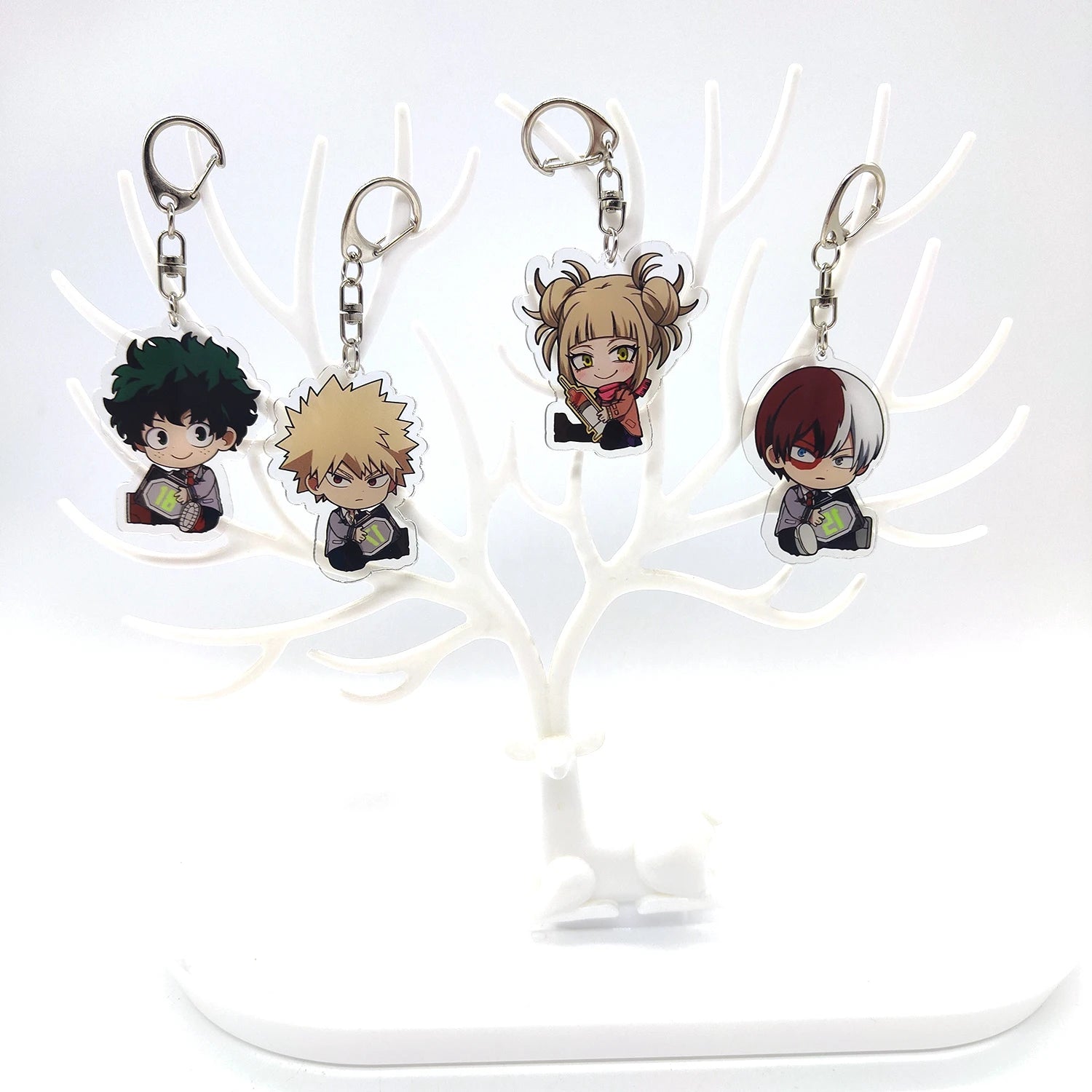 8pcs/set Anime Keychains My Hero Academy Acrylic Keychain Izuku Bakugo Katsuki Pendant Accessories Cute Cartoon Gifts wholesale