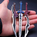 Game Solo Leveling Keychain Strongest Hunter Cheng Xiaoyu Knight Killer Fangs Baruka Metal Weapon Model Collection Value Gift