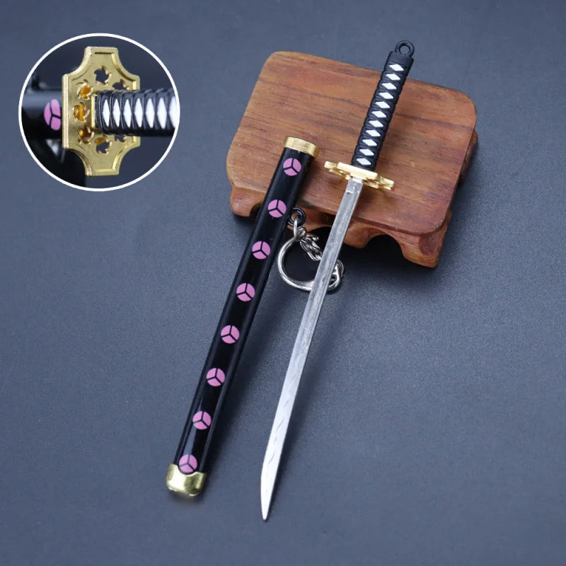 Mini Roronoa Zoro Samurai Sword Keychain Anime Scabbard Key Ring