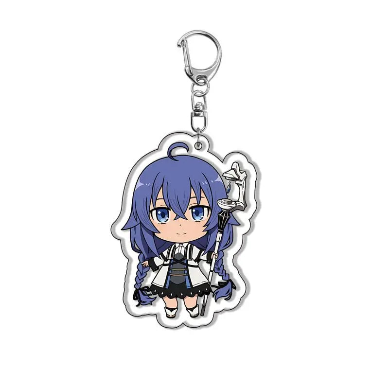 Anime Mushoku Tensei：Jobless Reincarnation Keychain Cartoon Figure Roxy Sylphiette Eris Boreas Greyrat Key Ring Jewelry Gifts