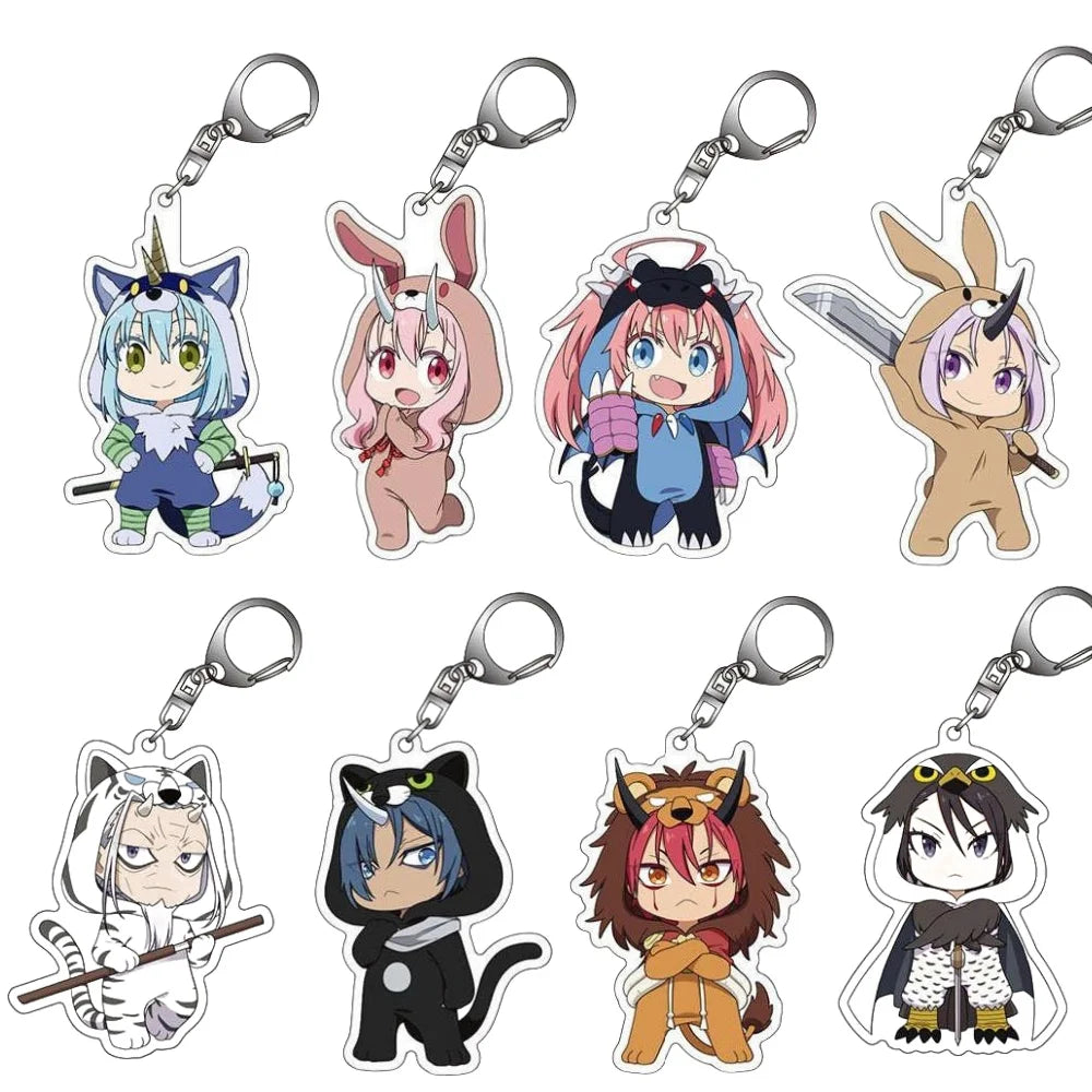 Anime Fans Gifts as a Slime Animarukko HD Hakuro Milim Ranga Rimuru Acrylic Keychain pendant Ornament Collection Series About6cm