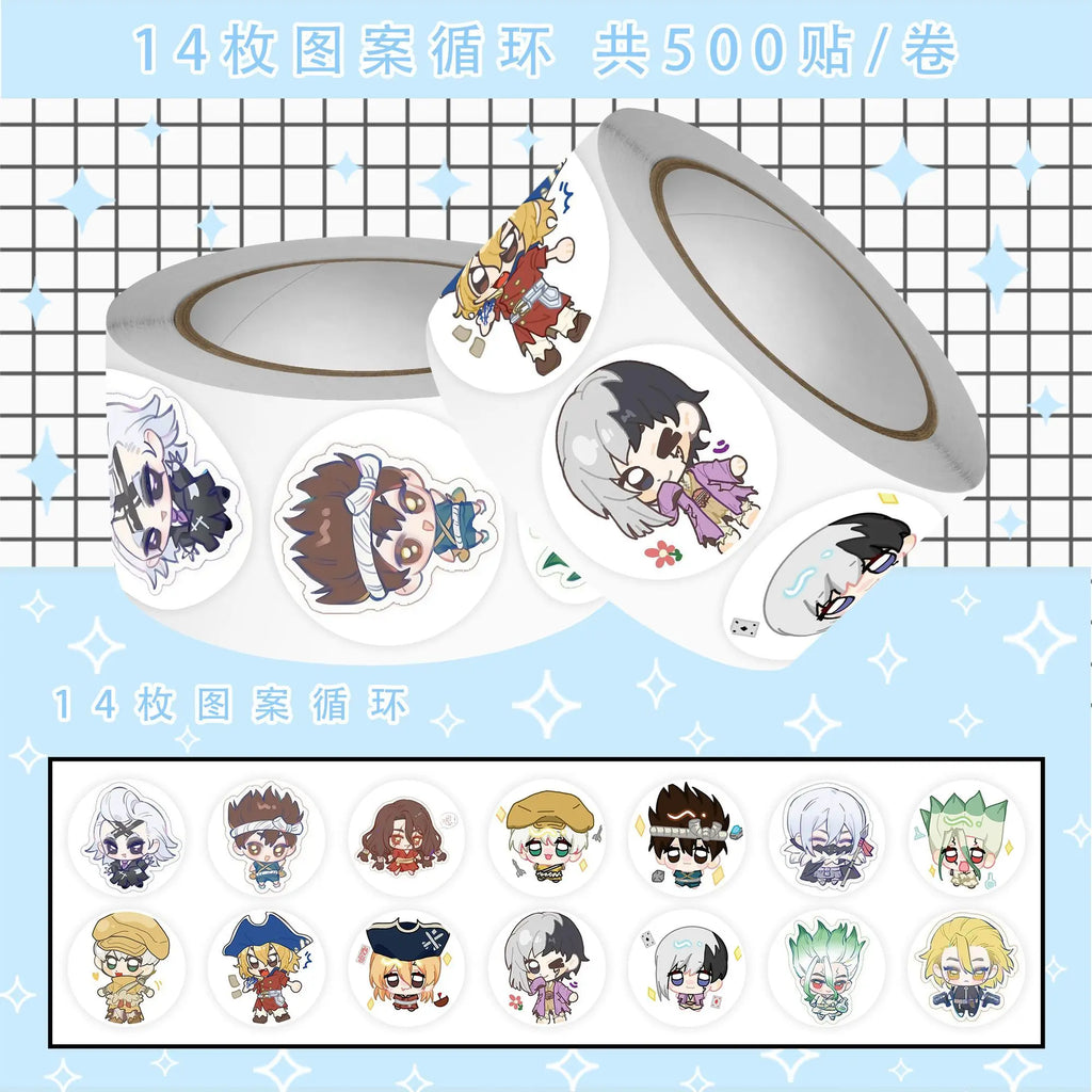 500Pc/Roll Anime Dr.STONE Ishigami Senkuu Stickers For DIY Laptop Envelope Scrapbook Car Motorcycle Decal Gift