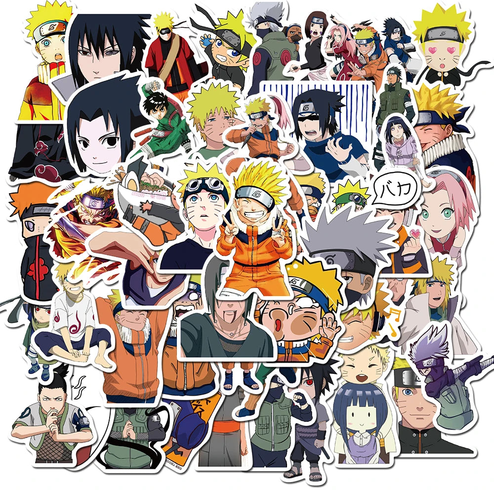 50pcs Anime Stickers Cartoon Uzumaki Laptop Phone Guitar Skateboard Book Decoration Graffiti Sticker Pack Decal Gift Toy