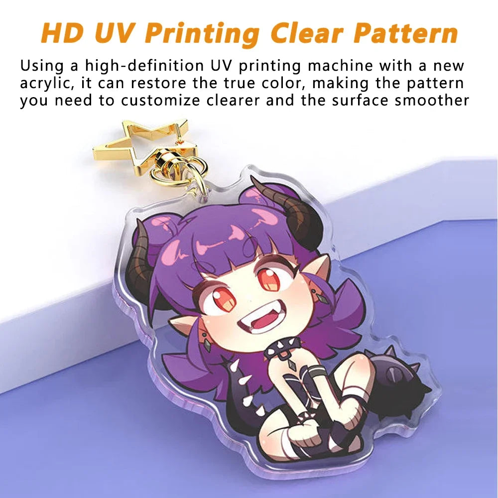 Custom Keychain Cartoon Acrylic Key Chain Photo Customized Anime Charms Hologram Clear Personalized Designer Car Keychains