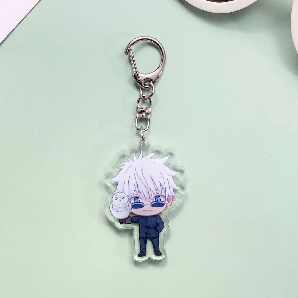 12PCS Anime Jujutsu Kaisen Acrylic Car Keychain Accessories Cartoon Creative Bag Charm Funny Key Holder Backpack Pandent Keyring