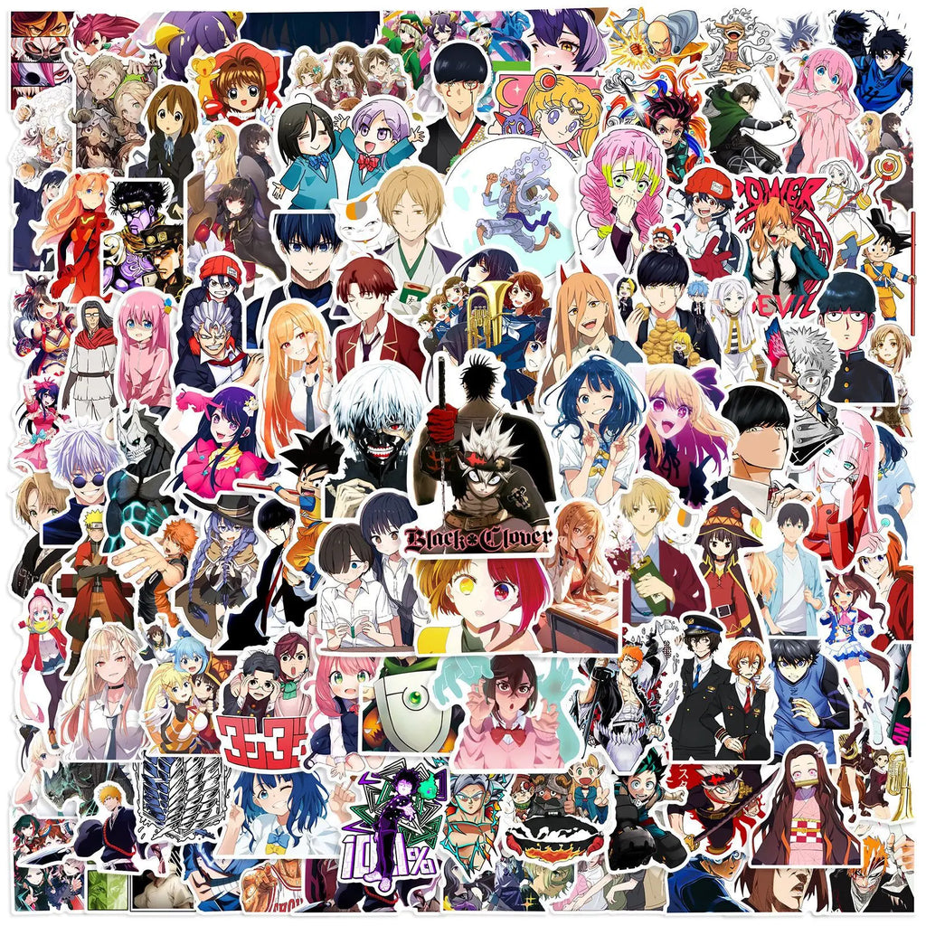 100Pcs Cartoon Japanese Manga Mixed Graffiti Stickers Notebook Phone Luggage Car Electric Car Stickers