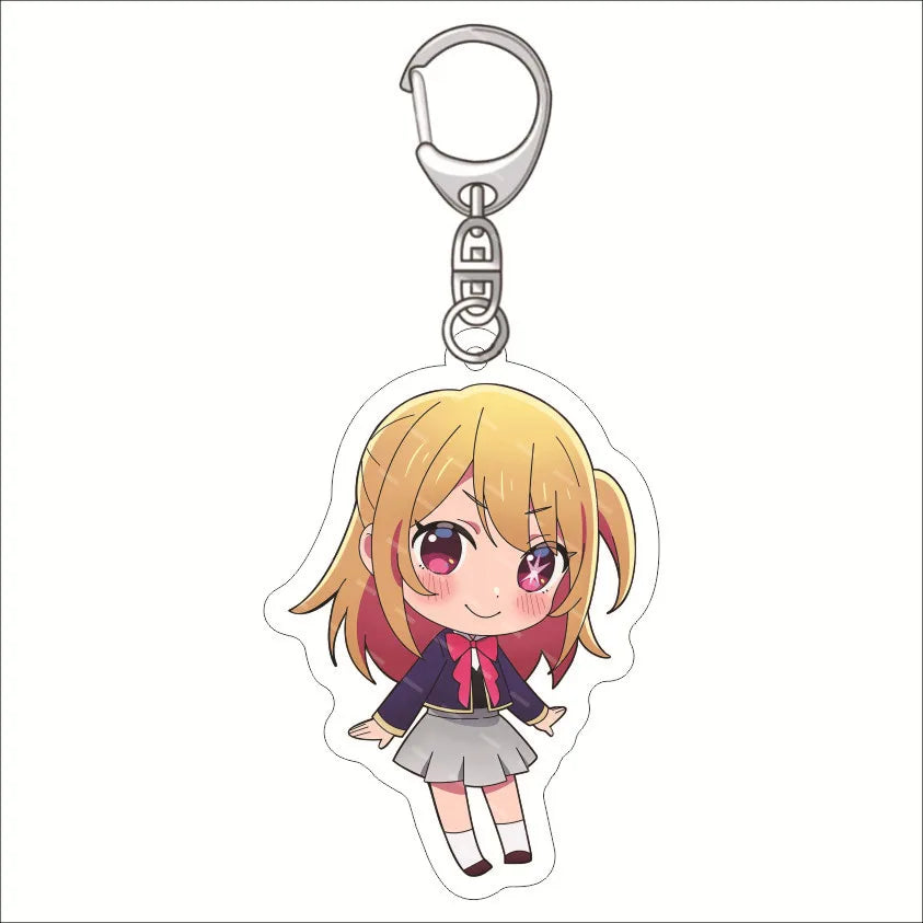 Japan Anime Oshi No Ko Keychain Kawaii Cosplay Catoon Ai Hoshino Ruby Hoshino Kana Arima Keychain for Women Men Keyring Gifts