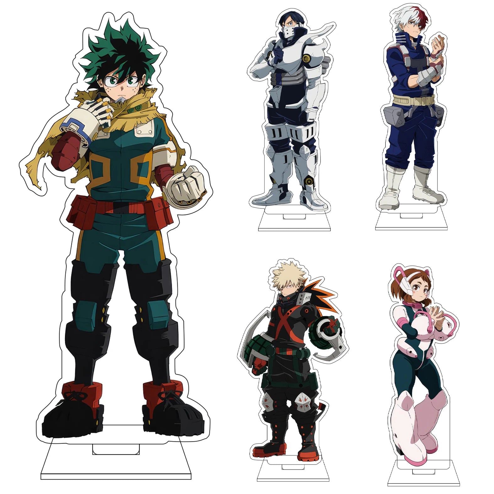 16CM Anime My Hero Academia‌ Cosplay Acrylic Figure Stand OCHACO URARAKA Todoroki Shoto Midoriya Izuku Ornaments Gift