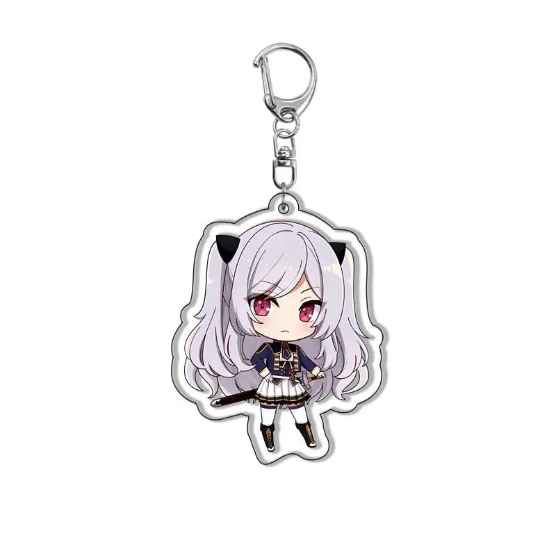 Anime The Eminence In Shadow Keychain Cute Figure Cid Kageno Alpha Beta Gamma Delta Pendant KeyRing Bag Accessories Jewelry Gift