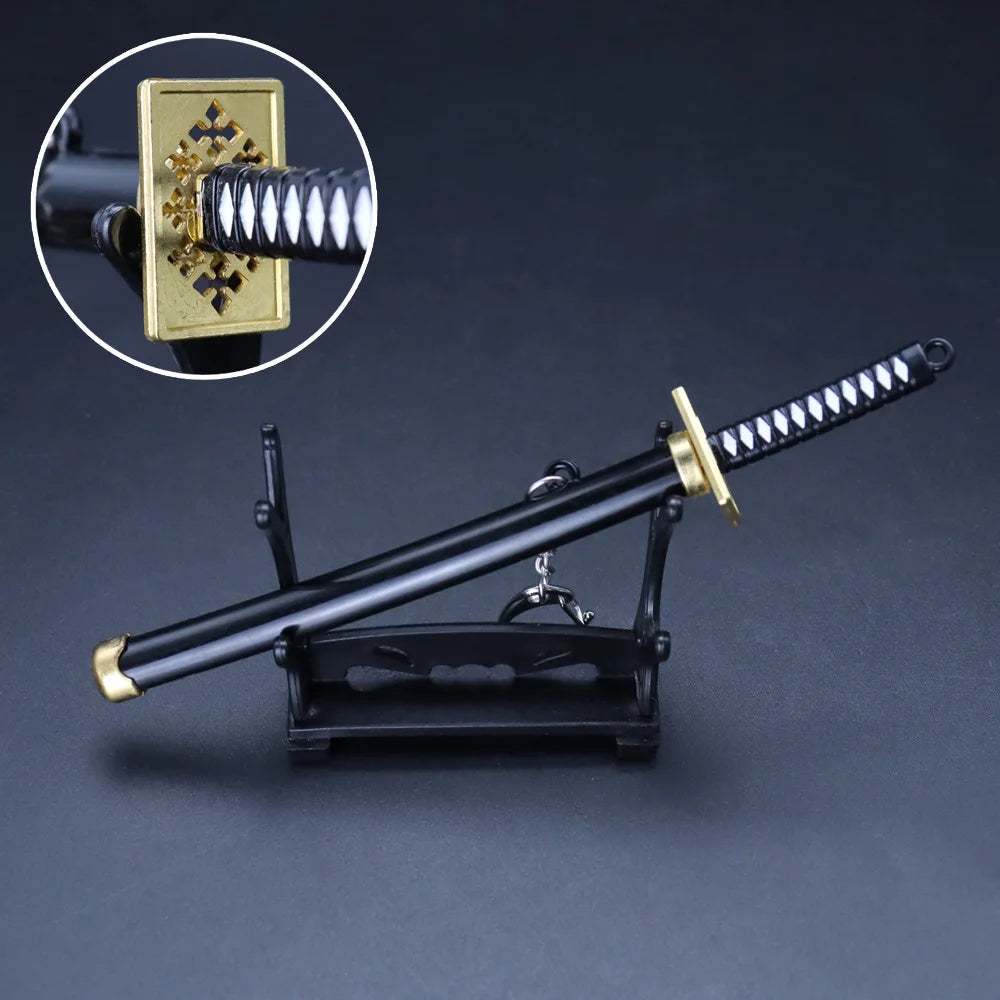 Mini Roronoa Zoro Samurai Sword Keychain Anime Scabbard Key Ring