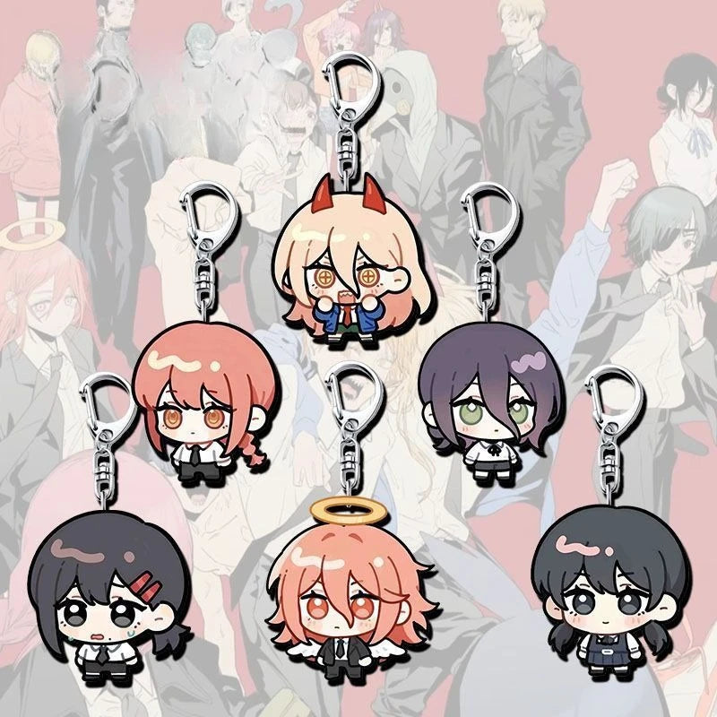 Makima Pendant Denji Chainsaw Man Acg  Aki Hayakawa Anime Kawaii Accessories Q Version School Bag Decor Keyring Birthday Gift