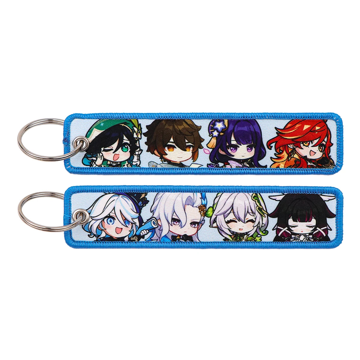 Popular Anime Key Tag Cool Embroidery Keychains Motorcycles Chibi Characters Keychains Adorn Key Ring Accessories Fans Gifts 1pc