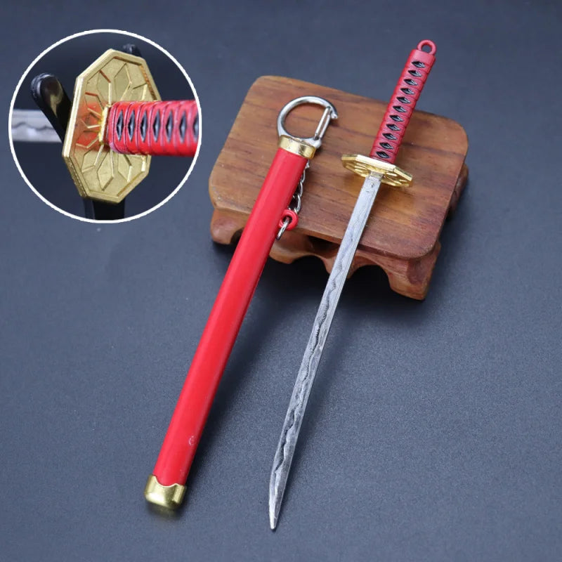 Mini Roronoa Zoro Samurai Sword Keychain Anime Scabbard Key Ring