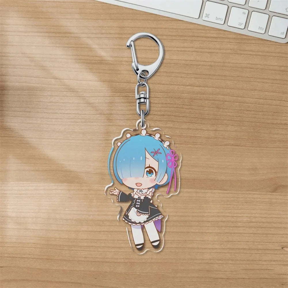 Charm Anime Re:ZERO -Starting Life in Another World Acrylic 6CM Keychain Model Cosplay Characters Ornament Accessories Good Gift