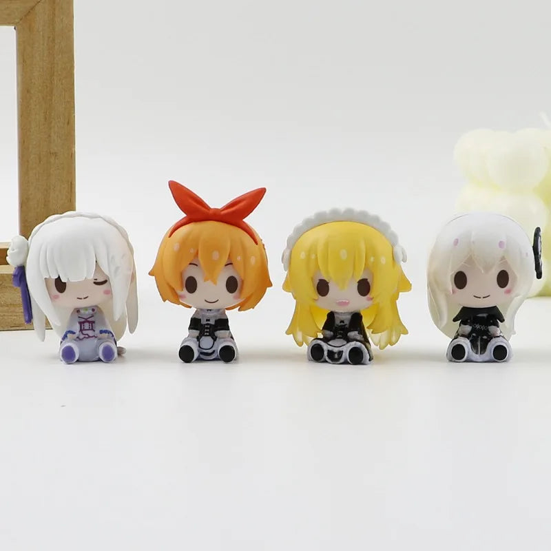 Cartoon Emilia Ram Figure Cute Re Zero Rem Figurines Starting Life in Another World Sculpture Japanese Anime Figure Home Decor