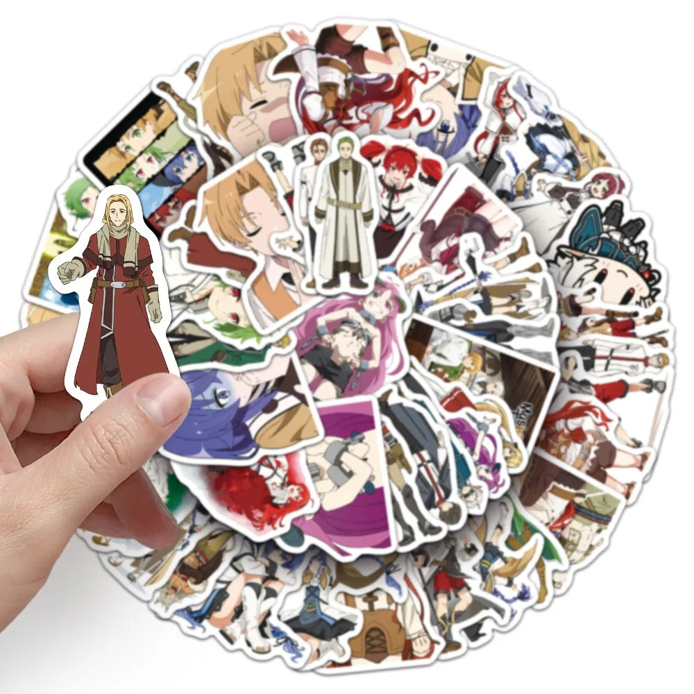 50pcs Anime Jobless Reincarnation (Mushoku Tensei) Cartoon Suitcase Stationery Laptop Computer Guitar Cell Phone Decorate Decals