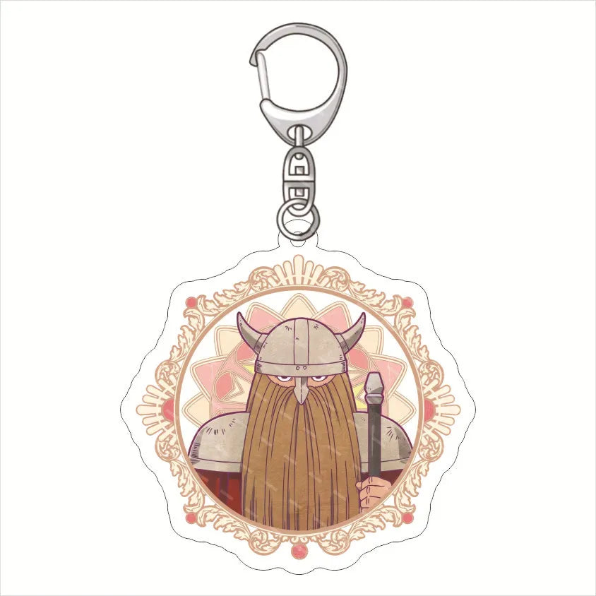 Anime Frieren At The Funeral Keychains Cartoon Figure Himmel Key Chain Ring Pendant Jewelry Fans Gift Cosplay Bag Accessories