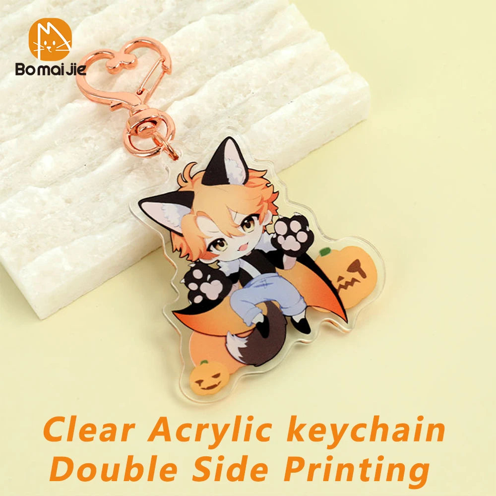 Custom Keychain Cartoon Acrylic Key Chain Photo Customized Anime Charms Hologram Clear Personalized Designer Car Keychains