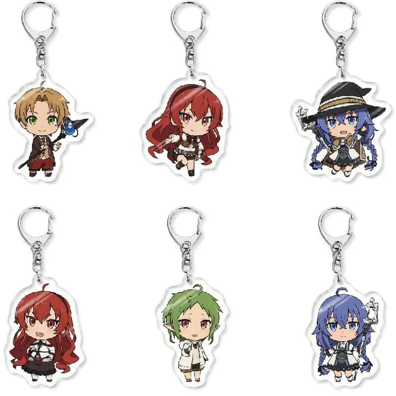 Mushoku Tensei Jobless Reincarnation Acrylic Keychain Lovely Bag Charm Pendant Gift Fun Key Chain Creative Friend Kingring Cute