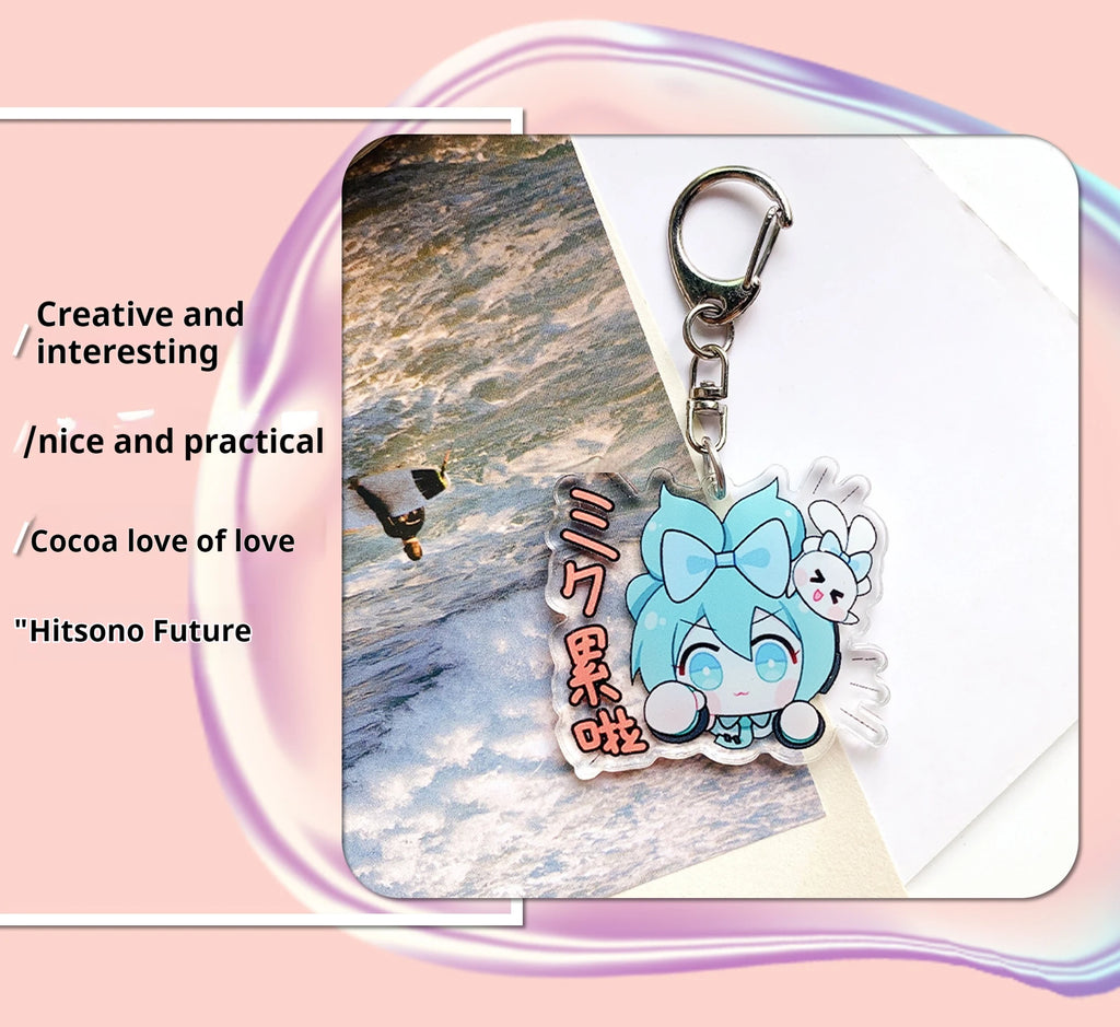 Hatsune Miku Acrylic Keychain Cute Girl Anime Peripheral Creativity Cute Backpack Pendant Decor Fashion Surprise Couple Toy Gift