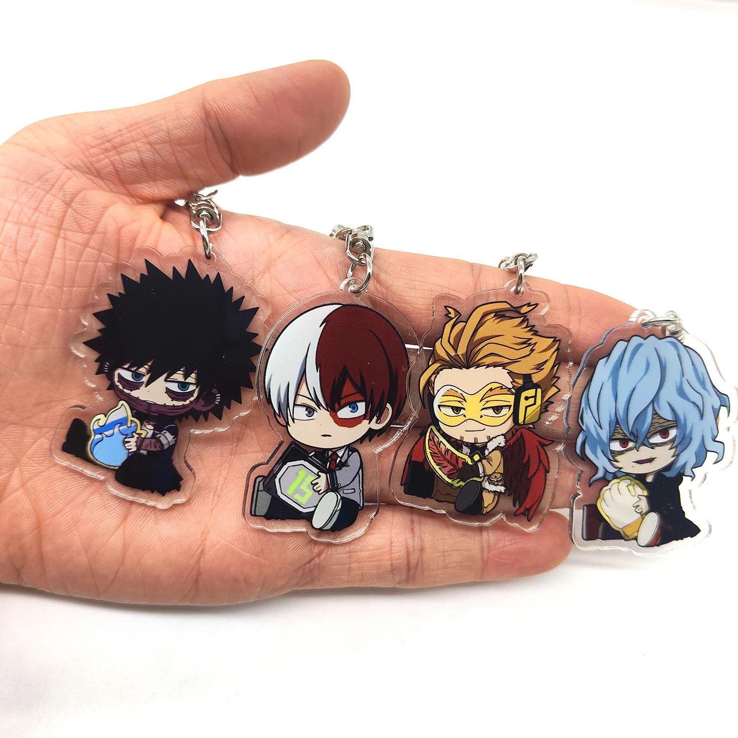 8pcs/set Anime Keychains My Hero Academy Acrylic Keychain Izuku Bakugo Katsuki Pendant Accessories Cute Cartoon Gifts wholesale
