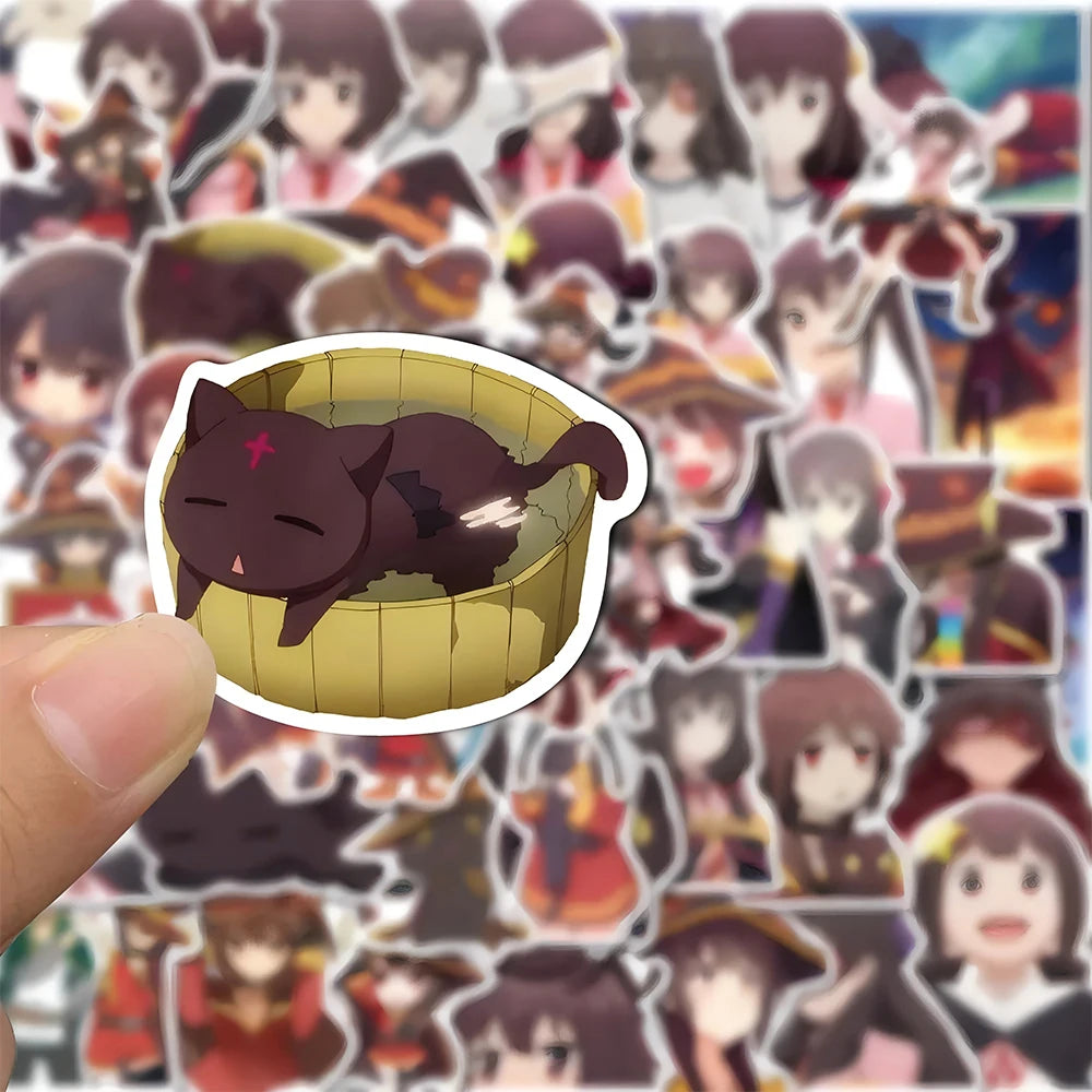 10/30/50pcs KONOSUBA An Explosion On This Wonderful World Stickers Waterproof DIY Water Bottle Laptop Phone Cute Cartoon Decals