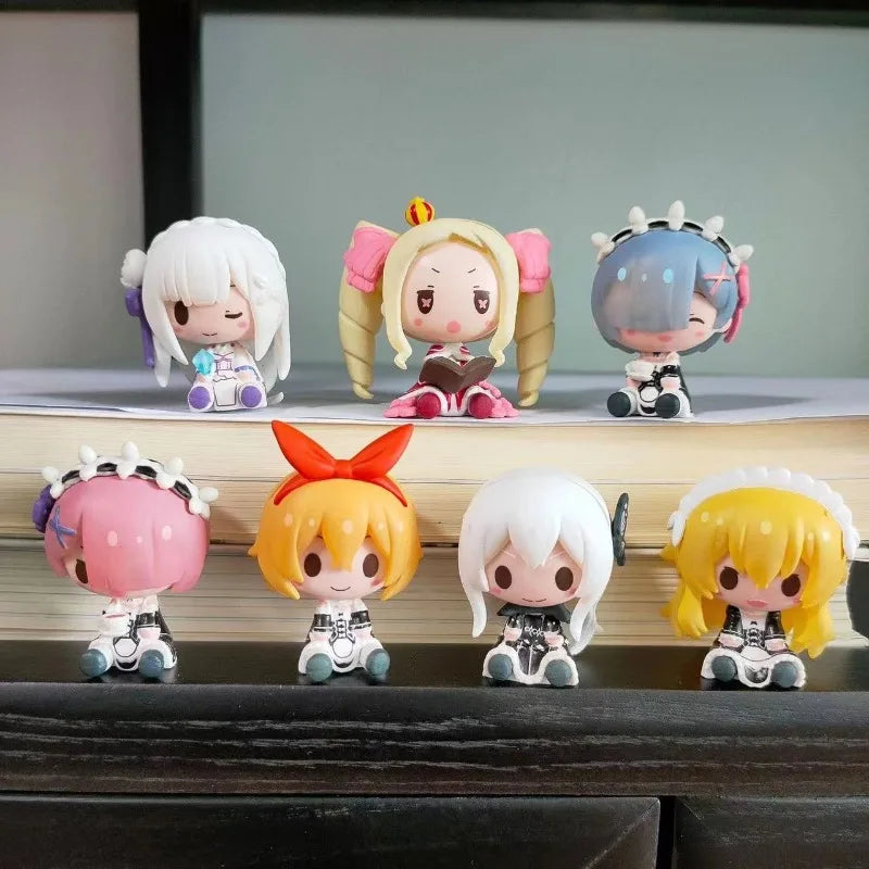 Cartoon Emilia Ram Figure Cute Re Zero Rem Figurines Starting Life in Another World Sculpture Japanese Anime Figure Home Decor