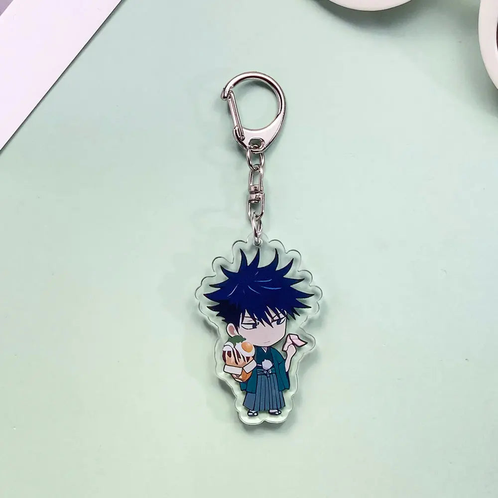 8PCS Anime Jujutsu Kaisen Acrylic Car Keychain Accessories Cartoon Creative Bag Charm Cute Key Holder Backpack Pandent Keyring