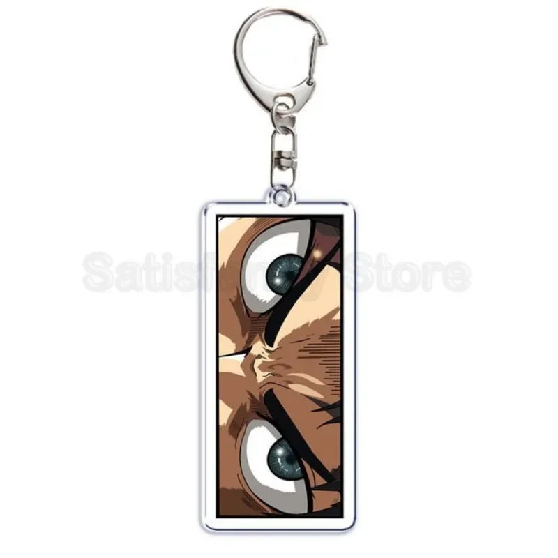 Anime Attacking of The Giants Levi Ackerman Allen Yeager Keychain Pendant Role Playing Double Sided Acrylic Keyring Jewelry Prop