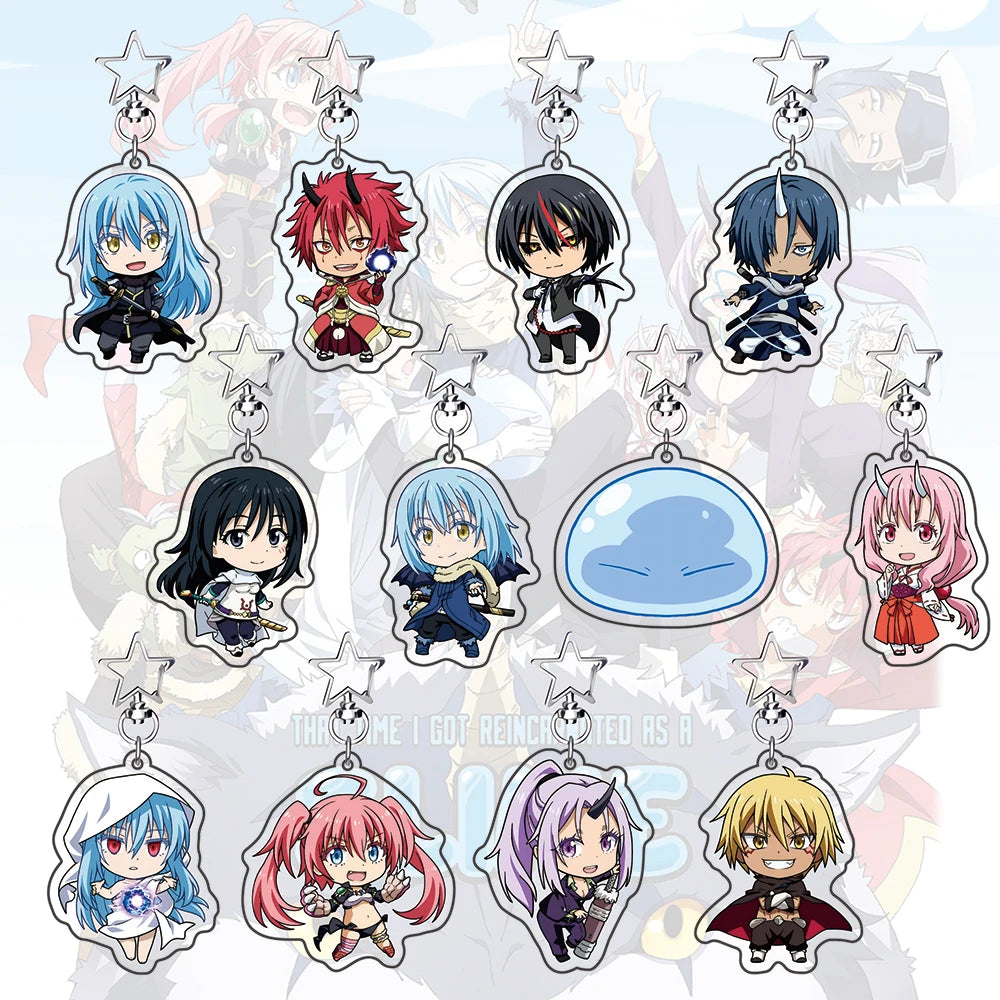Anime That Time I Got Reincarnated as a Slime Keychain Rimuru Tempest Acrylic Key Ring Cute Chibi Pendant Bag Charm Gift