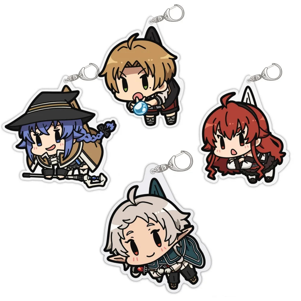 Loen Anime Store Mushoku Tensei: Jobless Reincarnation Rudeus Greyrat Acrylic Cartoon Keychain Pendant Ornamen Gifts About 6cm