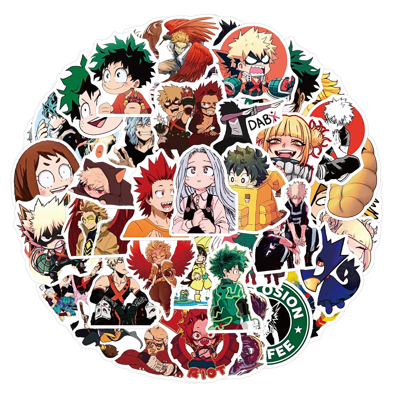 50Pcs My Hero Academia Stickers DIY Decoration Waterproof Skateboard Notebook Luggage Laptop Phone Fridge Decals