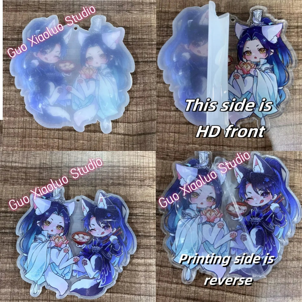 Anime Fans Gifts as a Slime Animarukko HD Hakuro Milim Ranga Rimuru Acrylic Keychain pendant Ornament Collection Series About6cm
