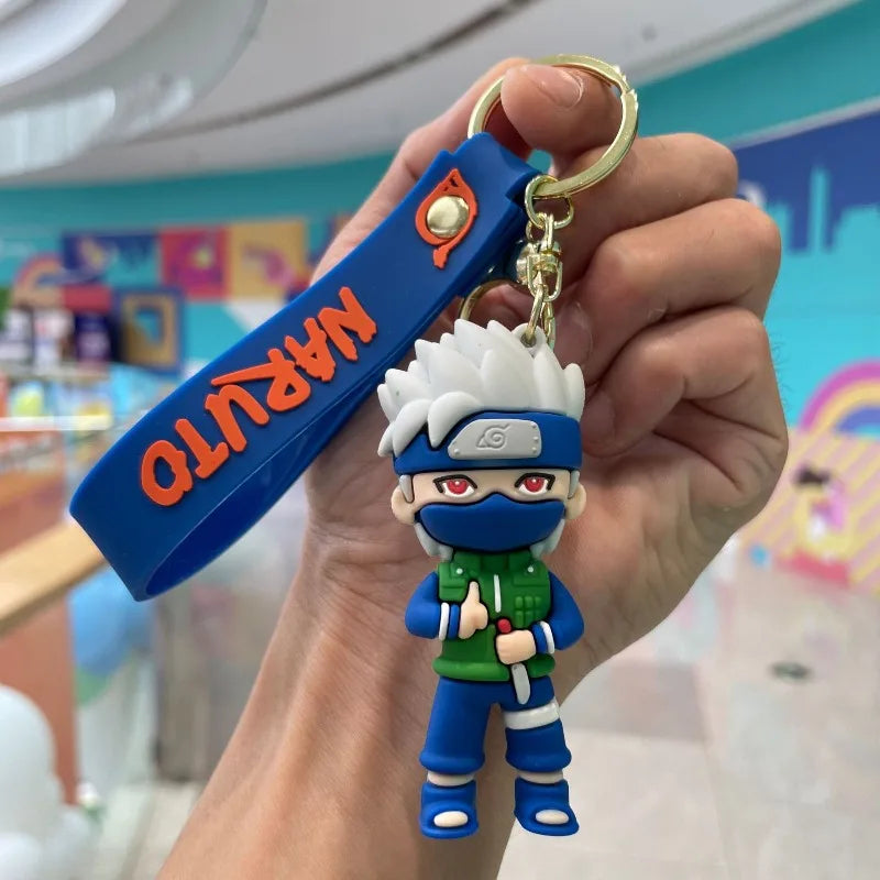 Naruto cartoon keychain Hatake Kakashi character keychain cartoon pendant bag car key decorations gifts for fans.