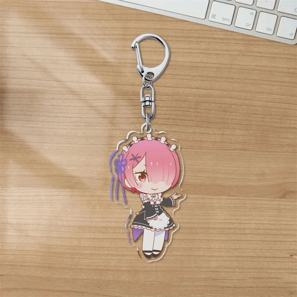 Charm Anime Re:ZERO -Starting Life in Another World Acrylic 6CM Keychain Model Cosplay Characters Ornament Accessories Good Gift