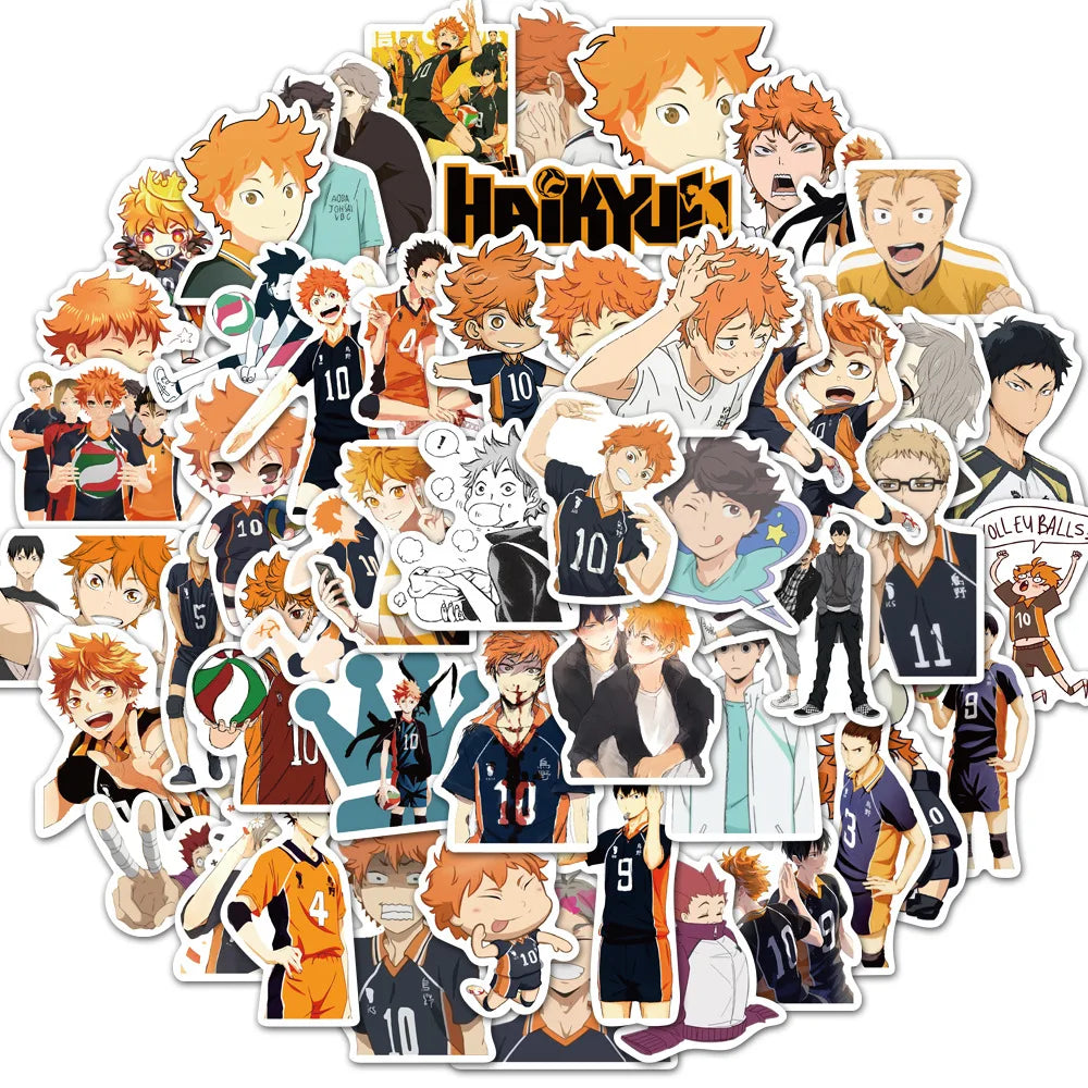 52Pcs Haikyuu Graffiti Stickers Volleyball Japanese Anime For Suitcase Laptop Luggage Motorcycle Phone Skateboard Car