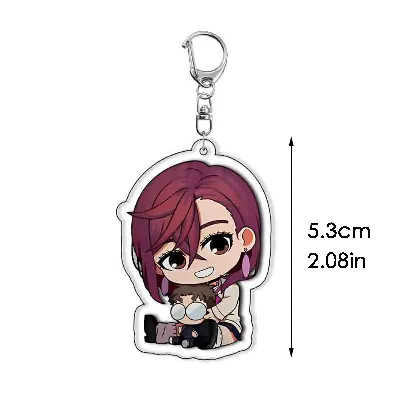6pcs/set Anime DAN DA DAN Keychain Man Key Chain for Accessories Cute Bag Pendant Key Ring Acrylic Cartoon for Friends wholesale