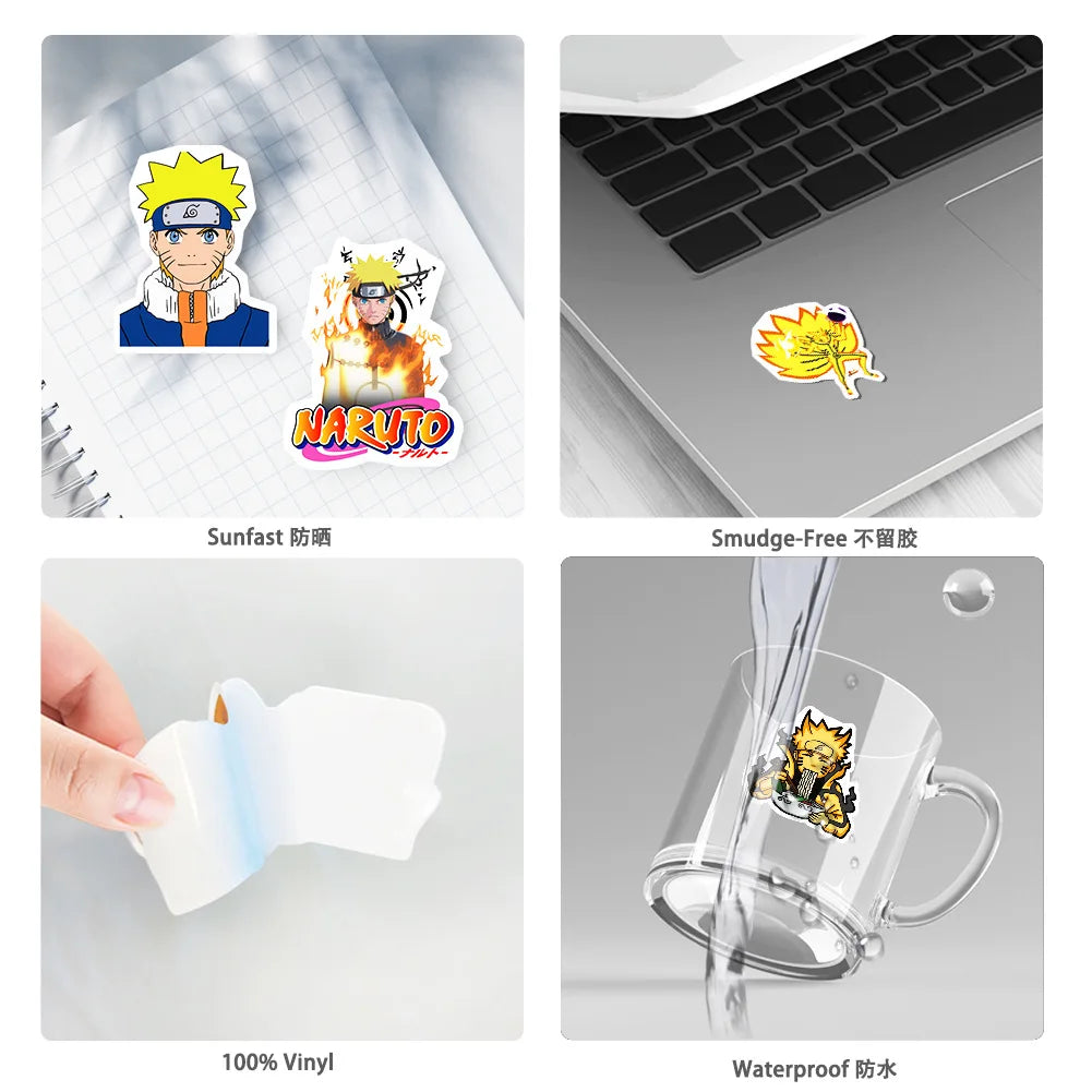 50pcs Anime Stickers Cartoon Uzumaki Laptop Phone Guitar Skateboard Book Decoration Graffiti Sticker Pack Decal Gift Toy