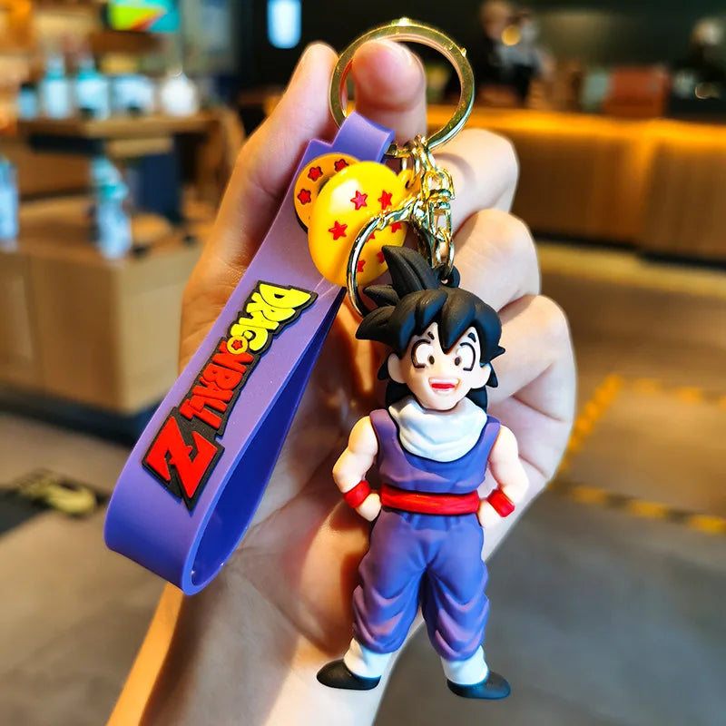 Anime Dragon Ball SonGoku Keychain Jewelry Son Goku Vegeta Piccolo Action Figures for Bag Decoration
