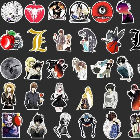 50PCS Anime DEATH NOTE Graffiti Stickers For Laptop Luggage Motorcycle Phone Skateboard Helmet Decal