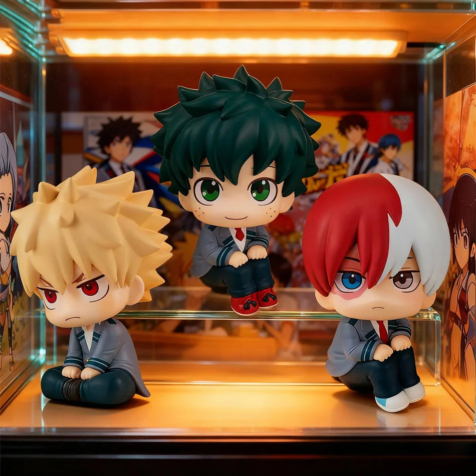 PVC |  (MHA): Tomura Shigaraki / Izuku Midoriya / Katsuki Bakugo  My Hero Academia Cute Chibi PVC Figurine | Collectible Toy