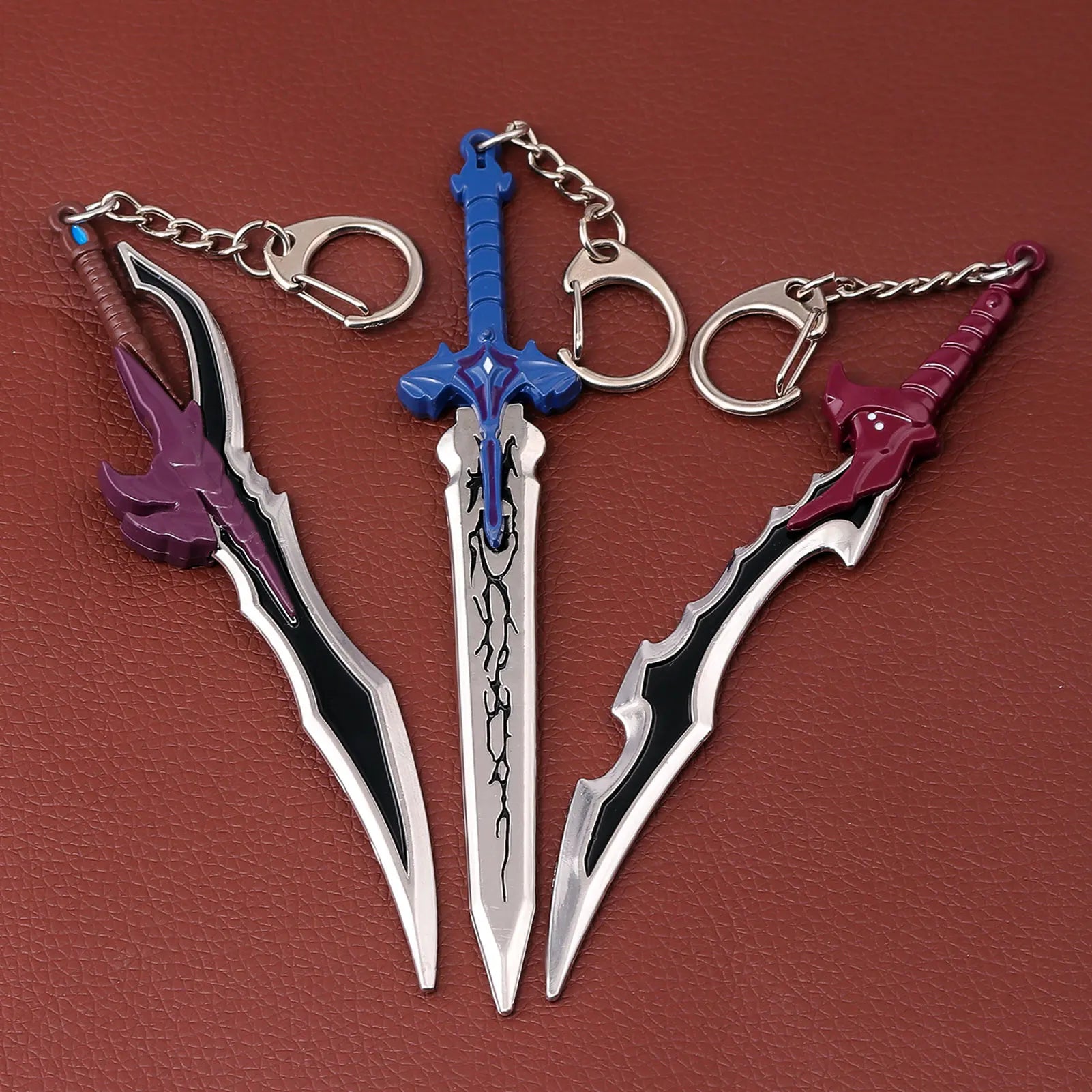 Game Solo Leveling Keychain Strongest Hunter Cheng Xiaoyu Knight Killer Fangs Baruka Metal Weapon Model Collection Value Gift