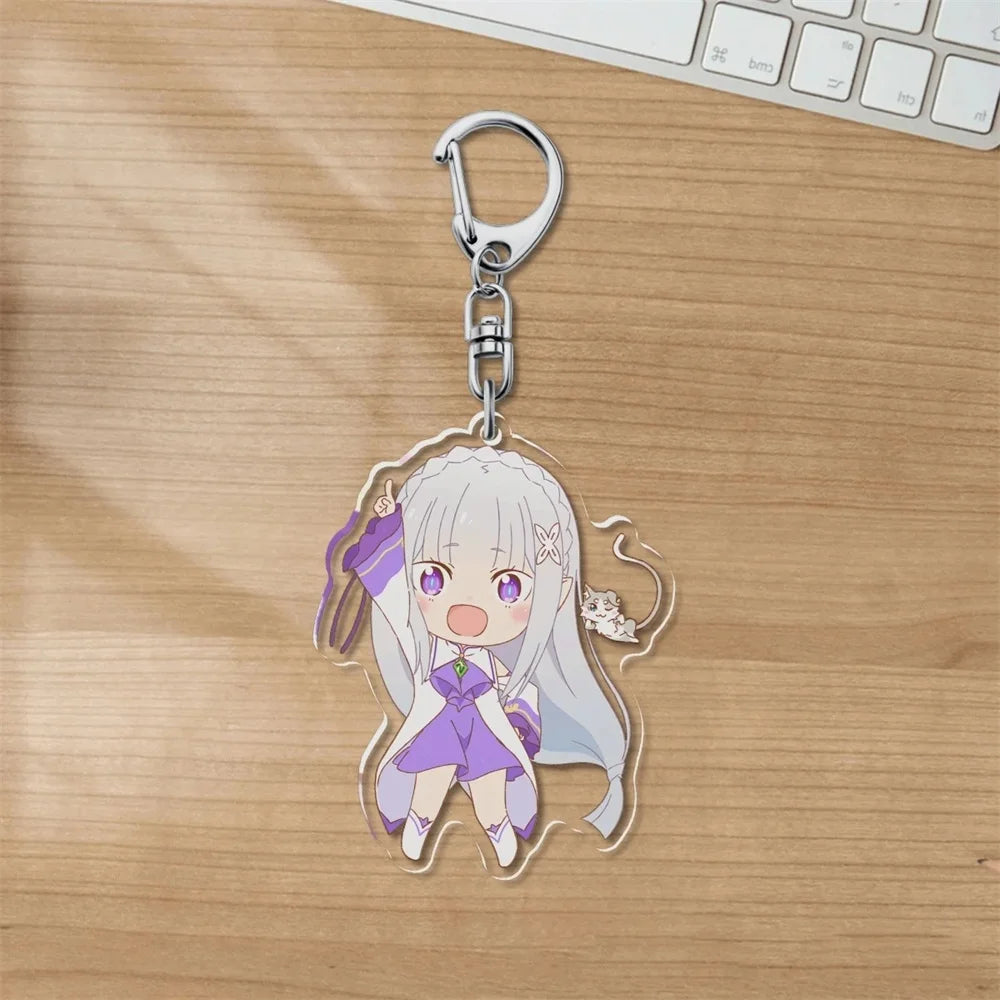 Charm Anime Re:ZERO -Starting Life in Another World Acrylic 6CM Keychain Model Cosplay Characters Ornament Accessories Good Gift